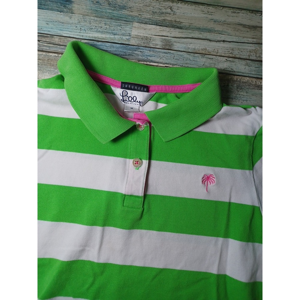 Lilly Pulitzer Medium Shrunken Striped Short Sleeve Polo